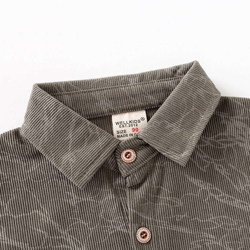 Cotton Twill Long Sleeve Shirt for Boys