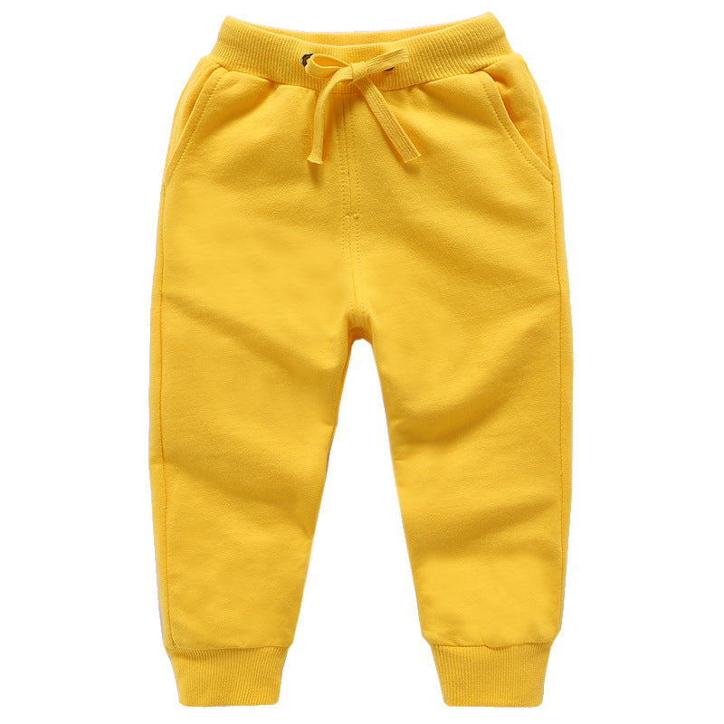 Solid Color Cotton Pants for Kids
